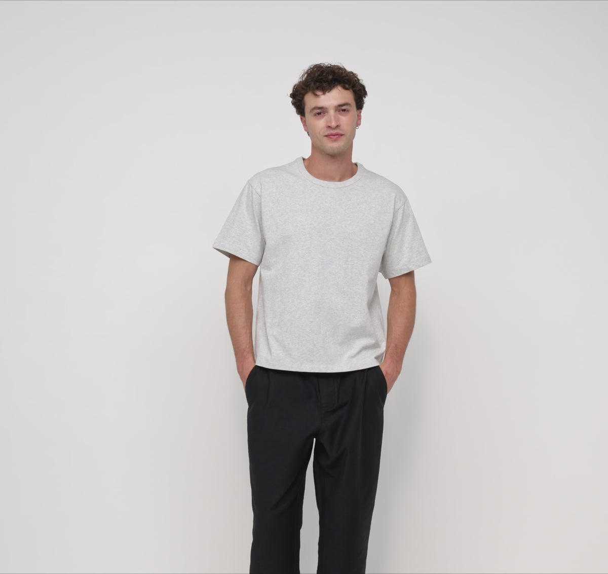 True Extra Heavy Boxy Tee 9-Pack - Misty Grey Melange – organic cotton – view 4