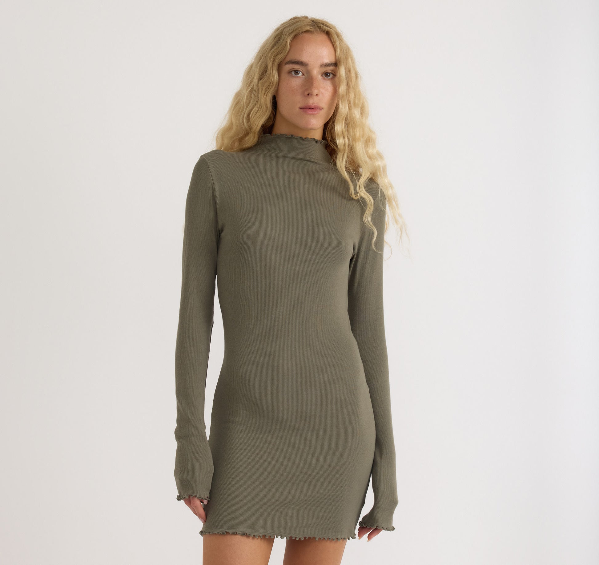 Core Rib Mock Neck Long Sleeve Dress | Only $ 35 | Organic Basics Core Rib Mock Neck Long Sleeve Dress | Only $ 35 | Organic Basics