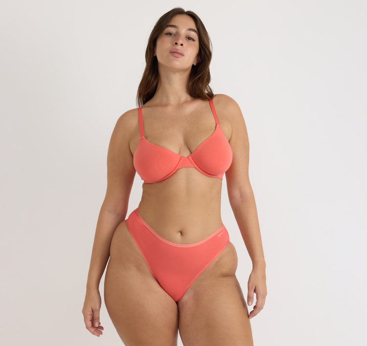 Core Unlined Demi Bra - Sunset – made with 90% organic cotton