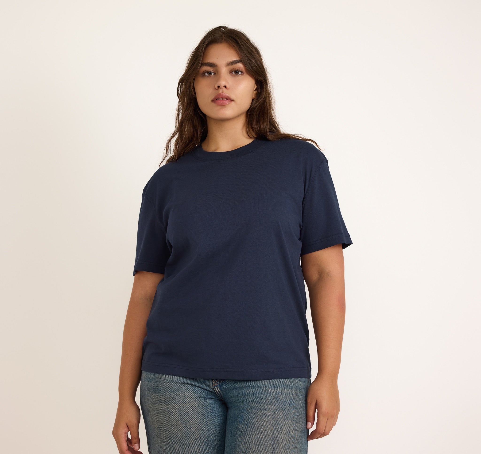 True Heavy Boxy Tee - Deep Navy | Only $44 | Organic Basics
